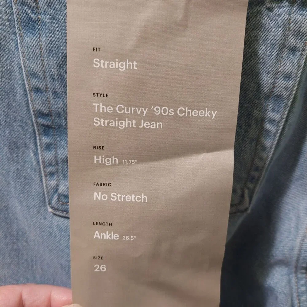 Everlane Women's Curvy 90s Cheeky Straight Jean Vintage Sunbleached Blue Size 26 - Picture 6 of 12